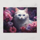 Carte postale Chat Fleur ポストカード (正面)
