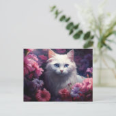 Carte postale Chat Fleur ポストカード (スタンド正面)