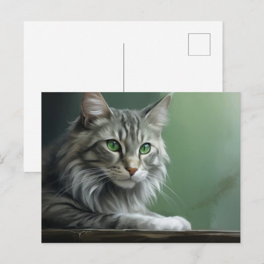 Carte postale Chat Foret 2 ポストカード (正面/裏面)