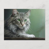 Carte postale Chat Foret 2 ポストカード (正面)