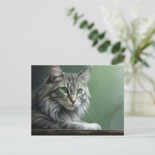 Carte postale Chat Foret 2 ポストカード (スタンド正面)