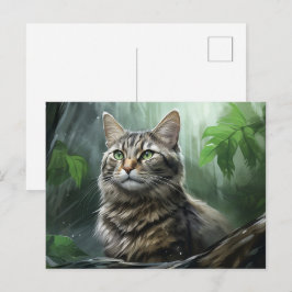 Carte postale Chat Foret 3 ポストカード