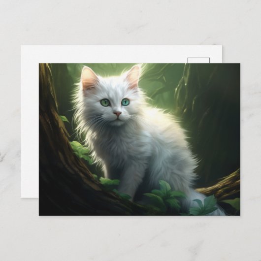 Carte postale Chat Foret 6 ポストカード (正面/裏面)