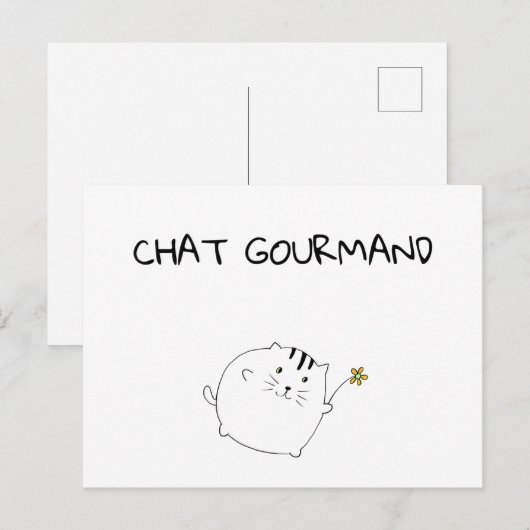 Carte Postale Chat Gourmand ポストカード (正面/裏面)
