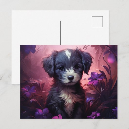 Carte Postale Chien Ensoleillé ポストカード (正面/裏面)