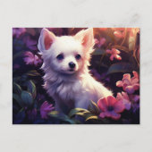 Carte postale Chien Fleur ポストカード (正面)