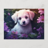 Carte postale Chien Fleur 4 ポストカード (正面)