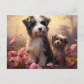 Carte Postale Chien Fleurissant ポストカード (正面)