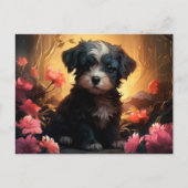 Carte Postale Chien Parfumé aux Fleurs ポストカード (正面)