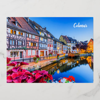 carte postale "Colmar" France 箔シーズンポストカード