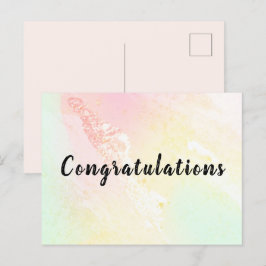 Carte postale Congratulations Aquarelle Pastel ポストカード