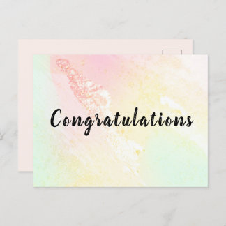 Carte postale Congratulations Aquarelle Pastel ポストカード