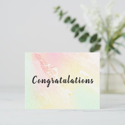 Carte postale Congratulations Aquarelle Pastel ポストカード (スタンド正面)