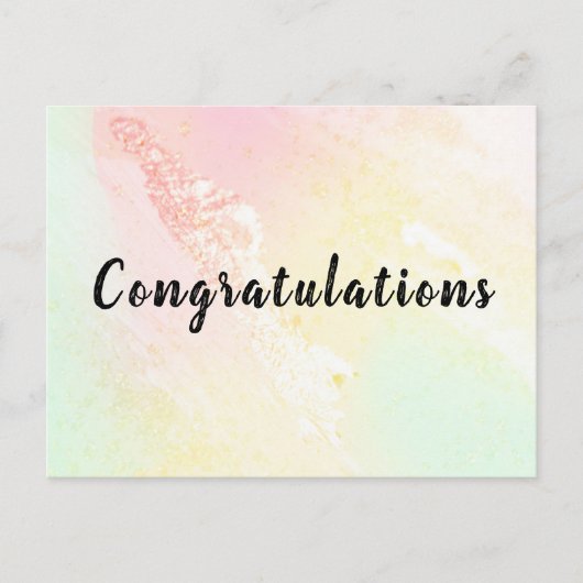 Carte postale Congratulations Aquarelle Pastel ポストカード (正面)