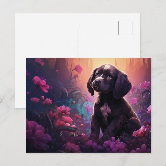 Carte postale Cuddly Canine ポストカード (正面/裏面)