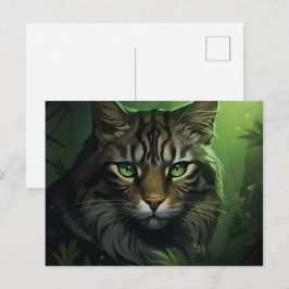 Carte postale Feline Encounter in the Woods ポストカード