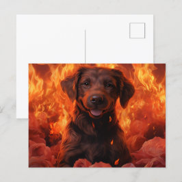 Carte Postale Feu Fleuri ポストカード