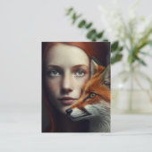 Carte postale Fille au renard ポストカード (スタンド正面)