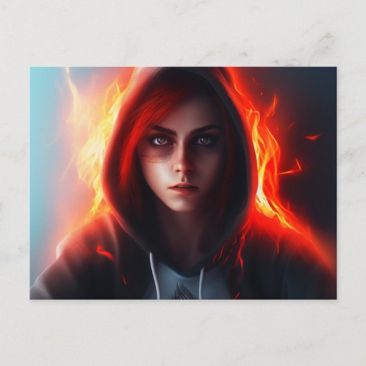 Carte postale fille super-heros ポストカード (正面)