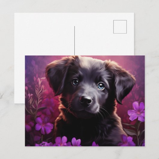 Carte Postale Fleur d'Amour Canine ポストカード (正面/裏面)