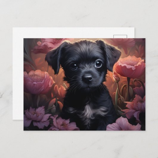 Carte Postale Fleur Épanouie Canine ポストカード (正面/裏面)