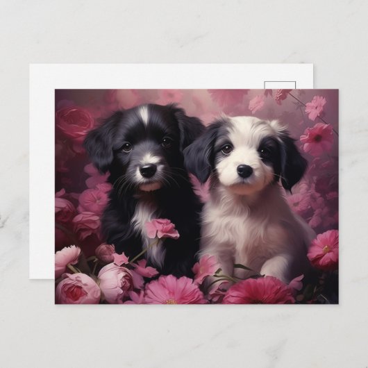 Carte Postale Fleur Mélodieuse du Chien ポストカード (正面/裏面)