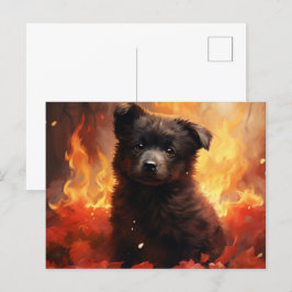 Carte Postale Fleur Sauvage en Feu ポストカード