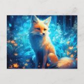 Carte Postale fox lumière bleue ポストカード (正面)