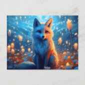 Carte Postale fox lumière bleue ポストカード (正面)