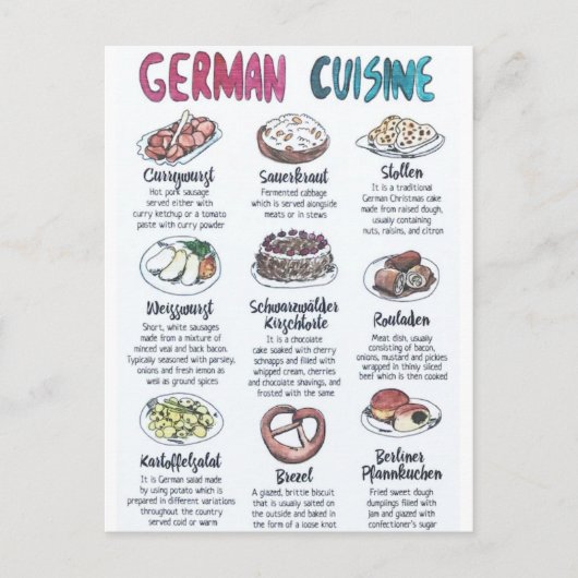 Carte Postale German cuisine ポストカード (正面)