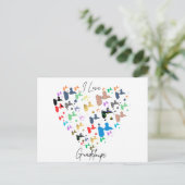 Carte postale Guadeloupe – Motif coeur multicolore ポストカード (スタンド正面)