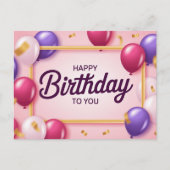 Carte Postale Happy Birthday 2026 -7 ポストカード (正面)