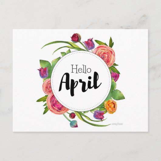 Carte Postale Hello April ポストカード (正面)