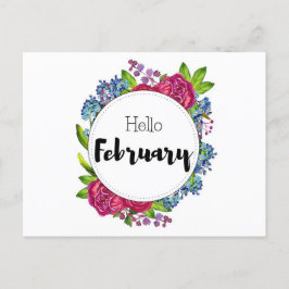 Carte Postale Hello February ポストカード