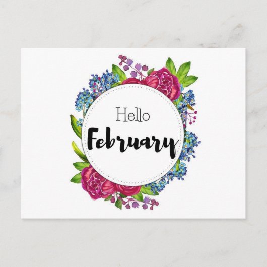 Carte Postale Hello February ポストカード (正面)