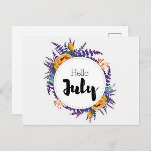 Carte Postale Hello July ポストカード (正面/裏面)