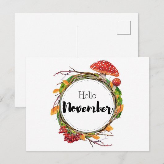 Carte Postale Hello November ポストカード (正面/裏面)