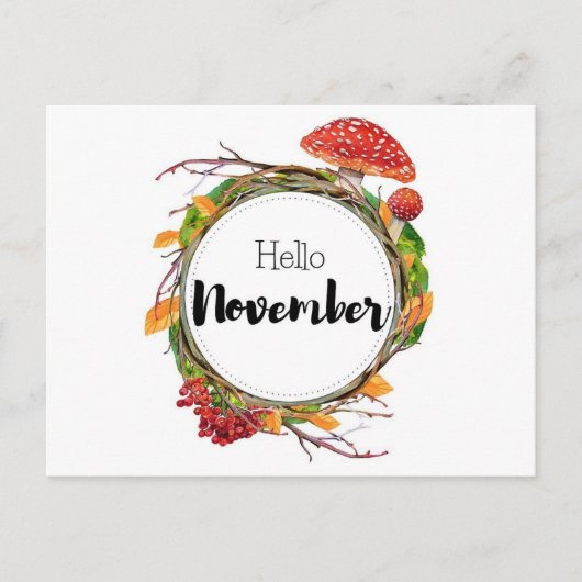 Carte Postale Hello November ポストカード (正面)