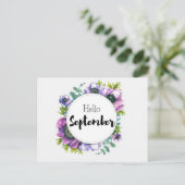 Carte Postale Hello September ポストカード (スタンド正面)