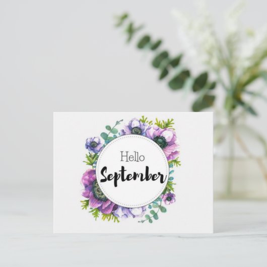 Carte Postale Hello September ポストカード (スタンド正面)