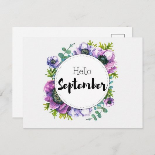 Carte Postale Hello September ポストカード (正面/裏面)