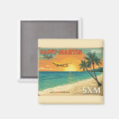Carte postale illustrée “Saint-Martin SXM 97150” d マグネット (正面/裏面)
