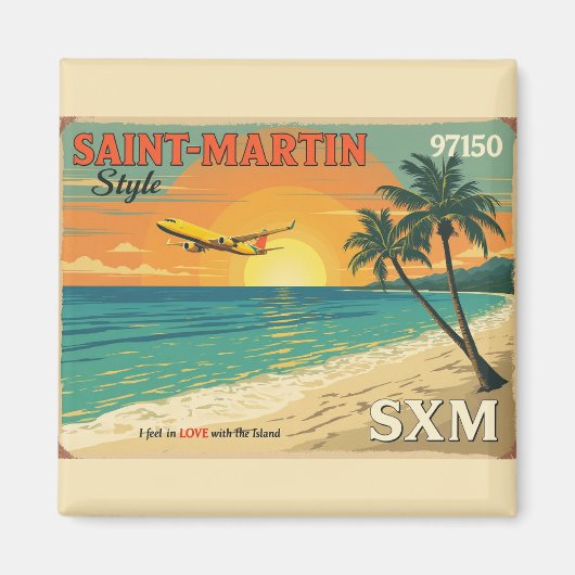 Carte postale illustrée “Saint-Martin SXM 97150” d マグネット (正面)