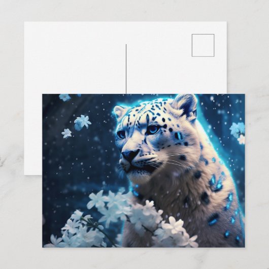 Carte Postale jaguar lumière bleue ポストカード (正面/裏面)
