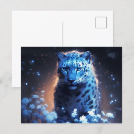 Carte Postale jaguar lumière bleue ポストカード