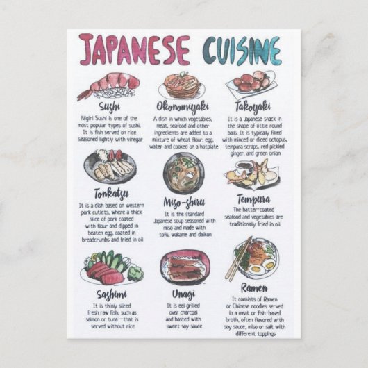 Carte Postale Japanese cuisine ポストカード (正面)