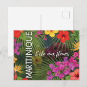 Carte postale Martinique fleurs tropicales" ポストカード (正面/裏面)
