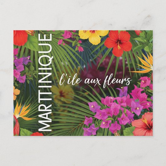 Carte postale Martinique fleurs tropicales" ポストカード (正面)