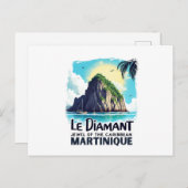 Carte postale Martinique – Illustration Le Diamant ポストカード (正面/裏面)