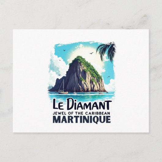 Carte postale Martinique – Illustration Le Diamant ポストカード (正面)